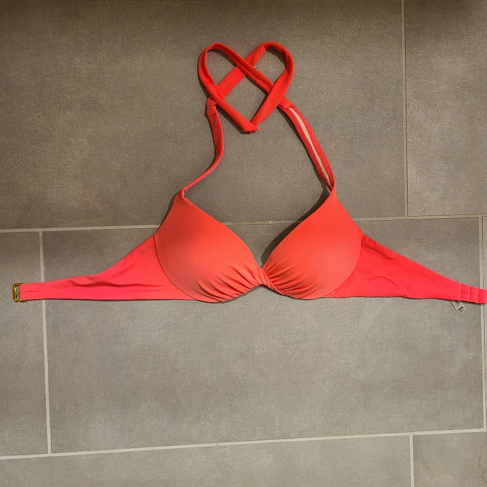 Coral/Pink Push Up Victoria's Secret Swim Top 32A